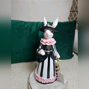 Easter Bunny Figurine Victorian Bella Lux 11.5" NWT Elegant Spring Decor Resin